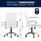 Flash Furniture White Leather Rose Gold Frame Mid-Back Chair GO-2286M-WH-RSGLD-GG - alternate 10